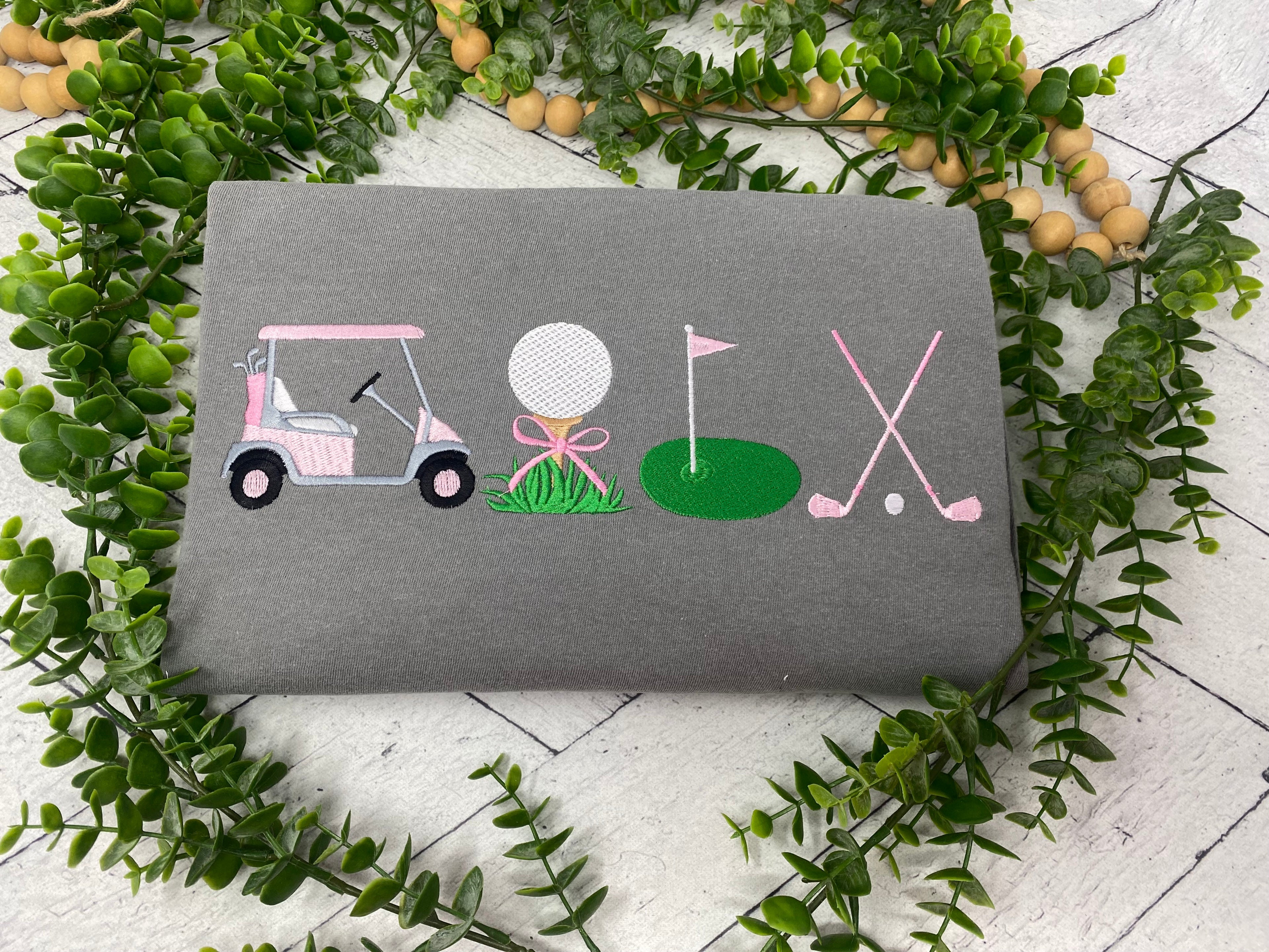 Personalized Golf Shirt Embroidered, Golf Mom Shirt, Golf Lover Gift, Women’s Golf Tee, Cute Golf Outfit, Country Club Shirt, Golf Cart Shirt