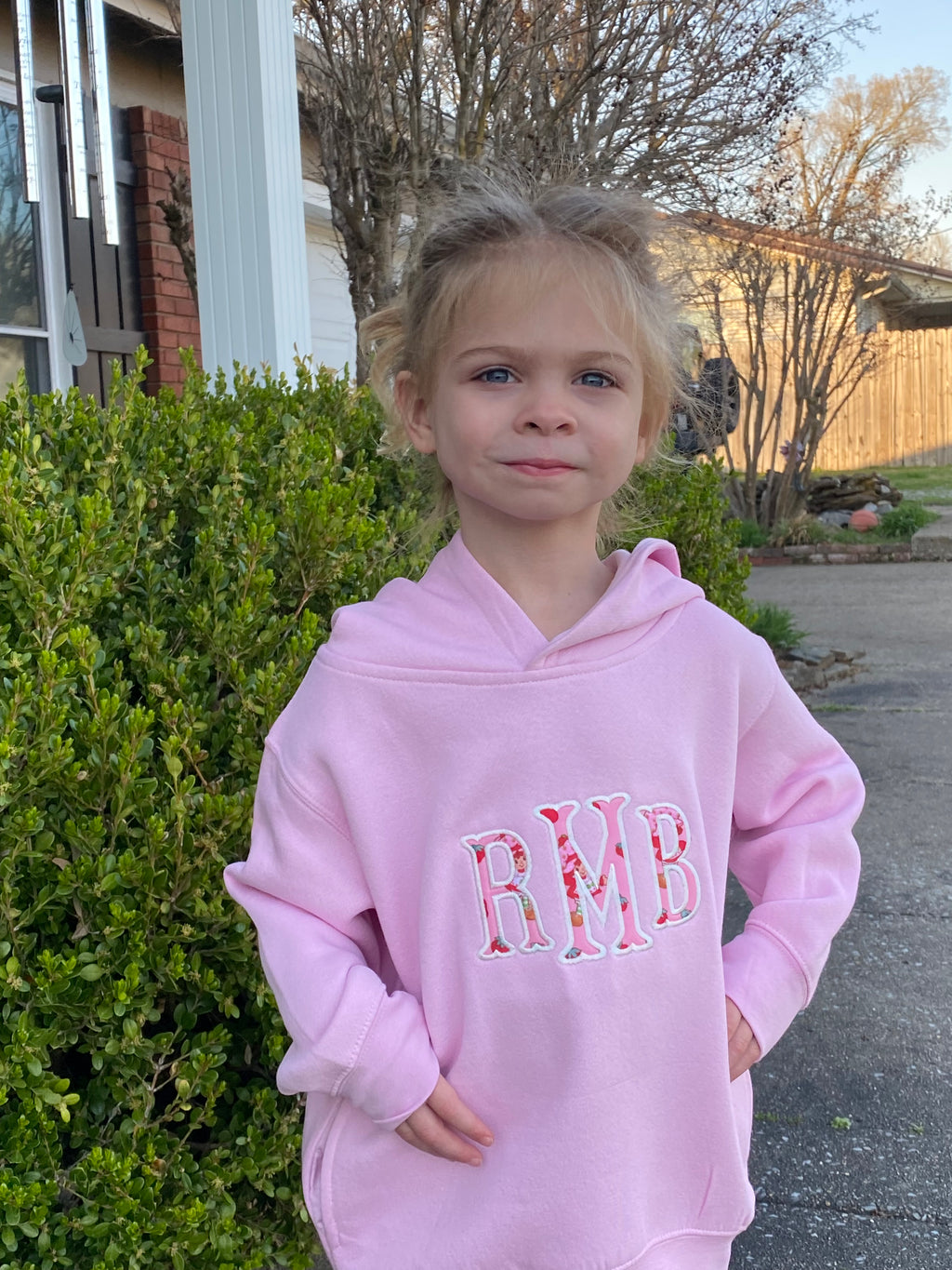 Strawberry Shortcake Monogram Hoodie | Girls Personalized Applique Sweatshirt | Custom Initials Kids Hoodie | Pink Boutique Embroidered Hoodie