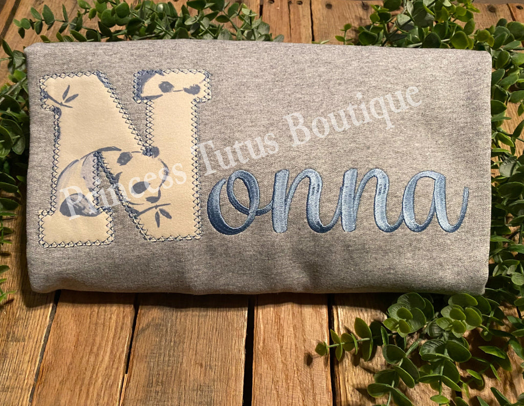 Personalized Keepsake Applique Sweatshirt, NONNA, Custom Fabric