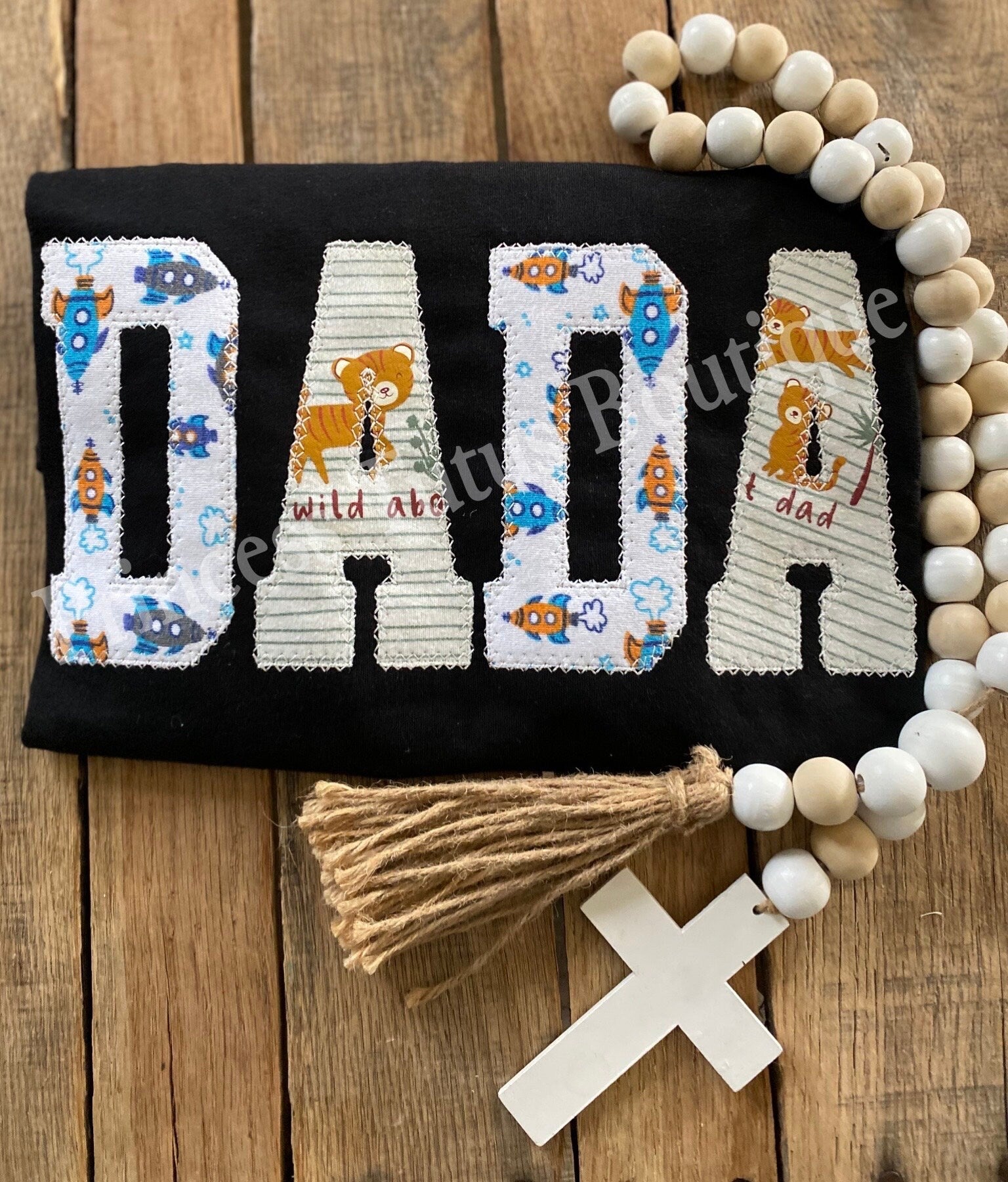 Custom DADA Keepsake T-Shirt – Baby Clothes Appliqué, Personalized Dad Gift