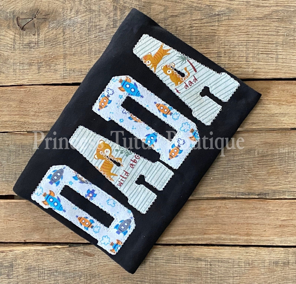 Custom DADA Keepsake T-Shirt – Baby Clothes Appliqué, Personalized Dad Gift