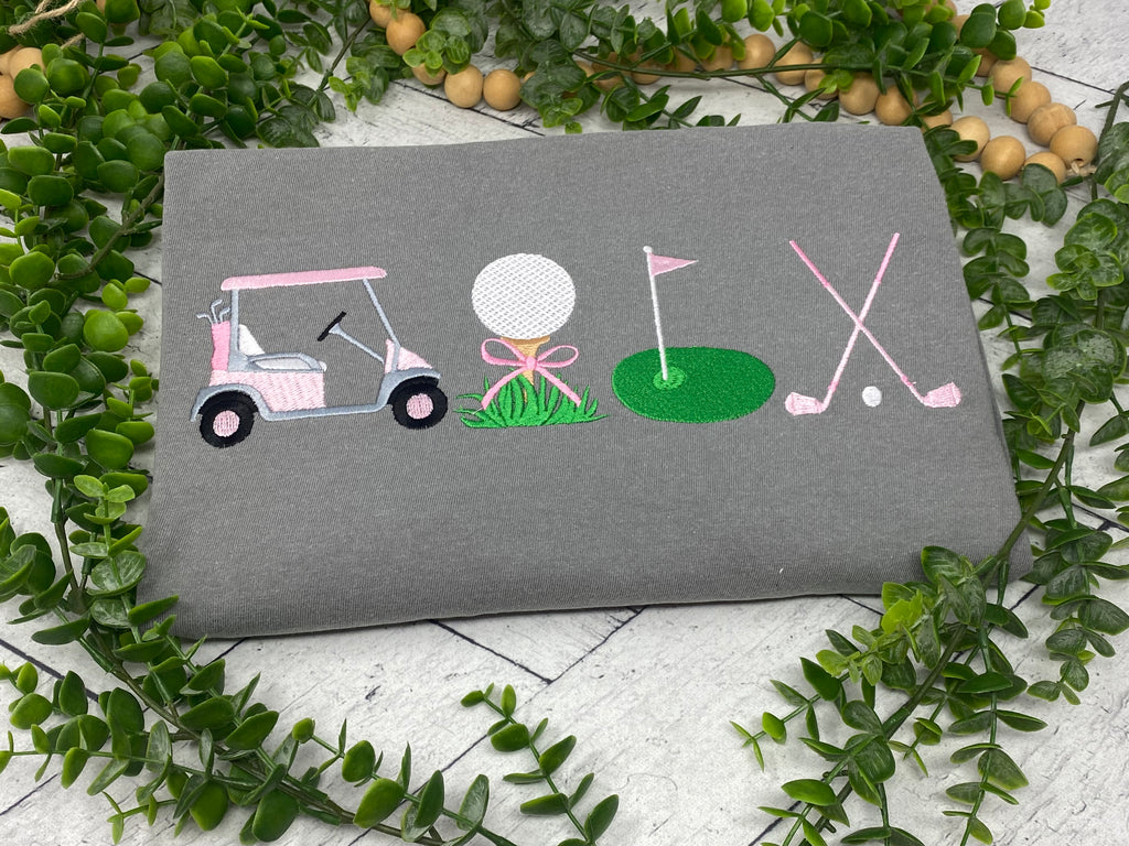 Personalized Golf Shirt Embroidered, Golf Mom Shirt, Golf Lover Gift, Women’s Golf Tee, Cute Golf Outfit, Country Club Shirt, Golf Cart Shirt