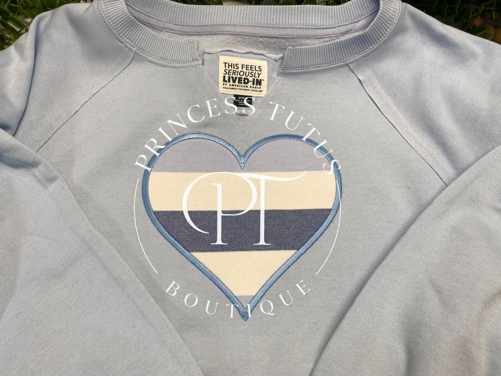 Custom Keepsake Sweatshirt from Baby Clothes | Memorial Heart Appliqué Crewneck