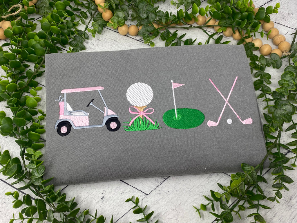 Personalized Golf Shirt Embroidered, Golf Mom Shirt, Golf Lover Gift, Women’s Golf Tee, Cute Golf Outfit, Country Club Shirt, Golf Cart Shirt