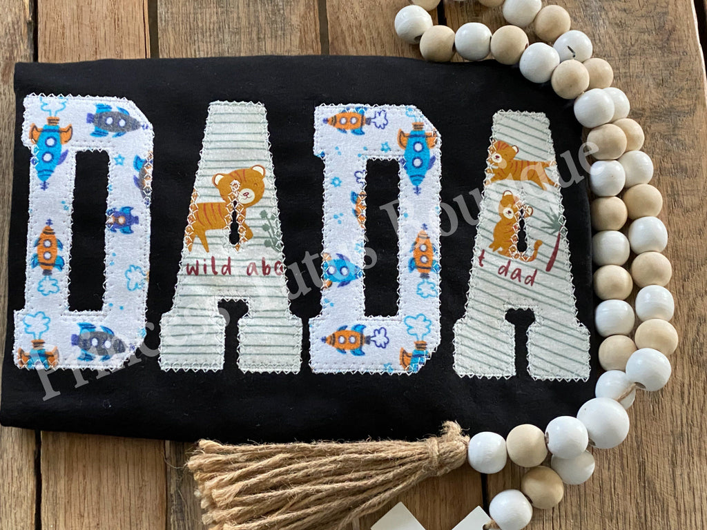 Custom DADA Keepsake T-Shirt – Baby Clothes Appliqué, Personalized Dad Gift