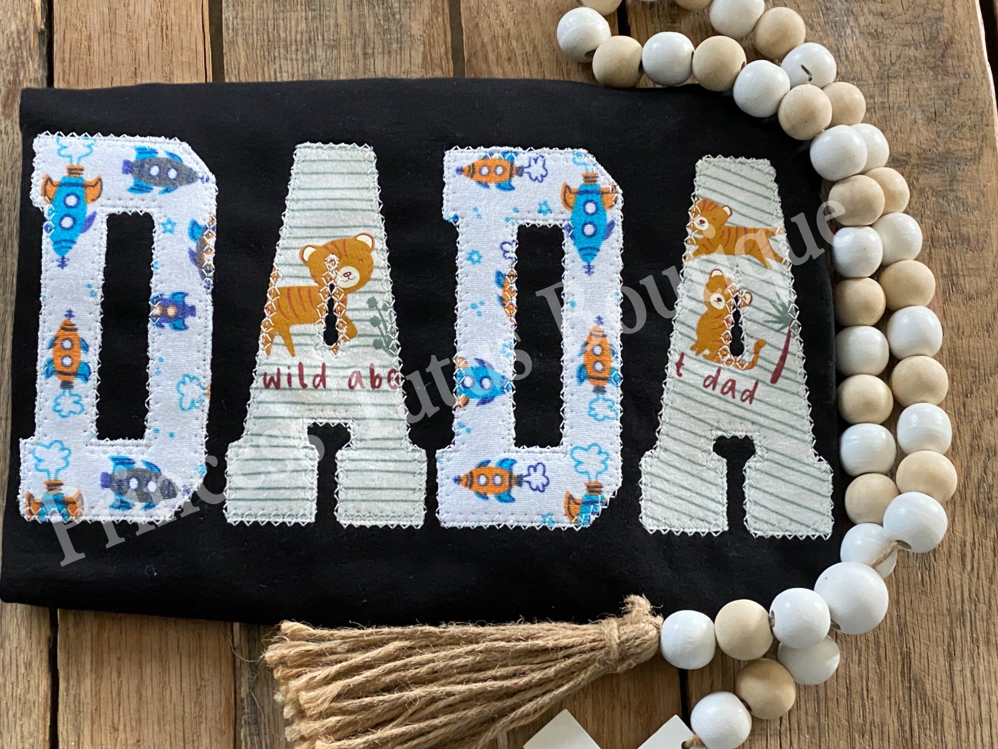 Custom DADA Keepsake T-Shirt – Baby Clothes Appliqué, Personalized Dad Gift