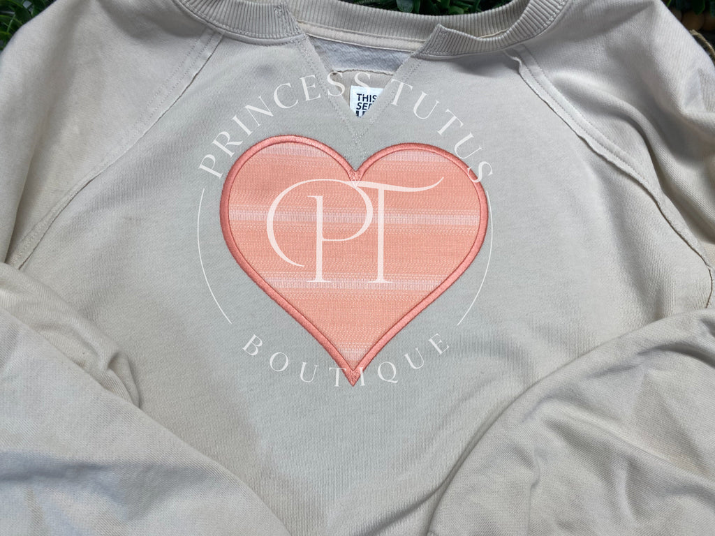 Custom Keepsake Sweatshirt from Baby Clothes | Memorial Heart Appliqué Crewneck