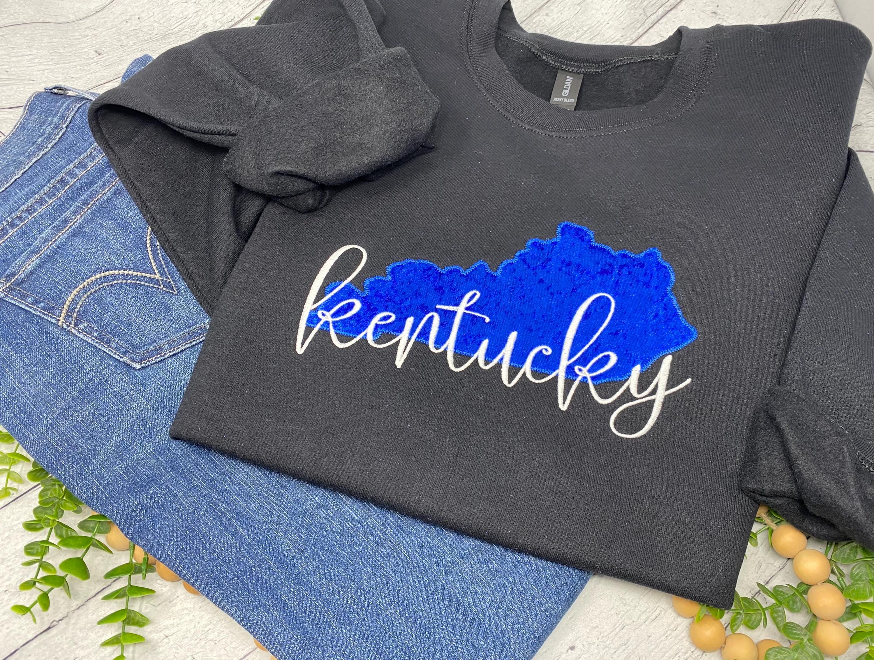 Kentucky Embroidered Crewneck Sweatshirt | Royal Blue Appliqué Wildcats Game Day Shirt