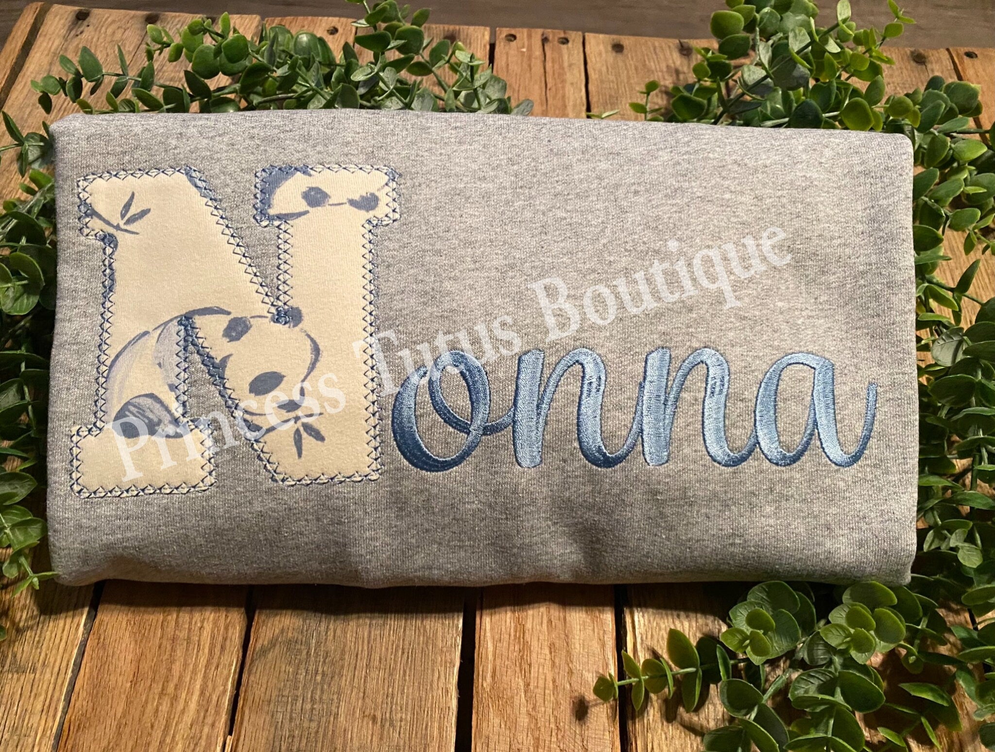 Personalized Keepsake Applique Sweatshirt, NONNA, Custom Fabric