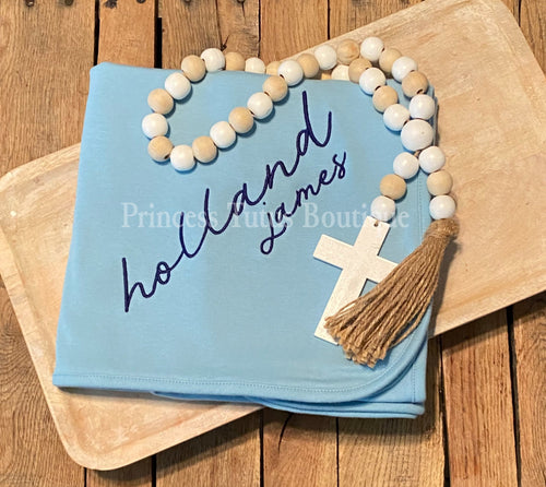 Personalized Baby Blanket with Name | Custom Embroidered Newborn Keepsake Gift | Baby Shower Gift