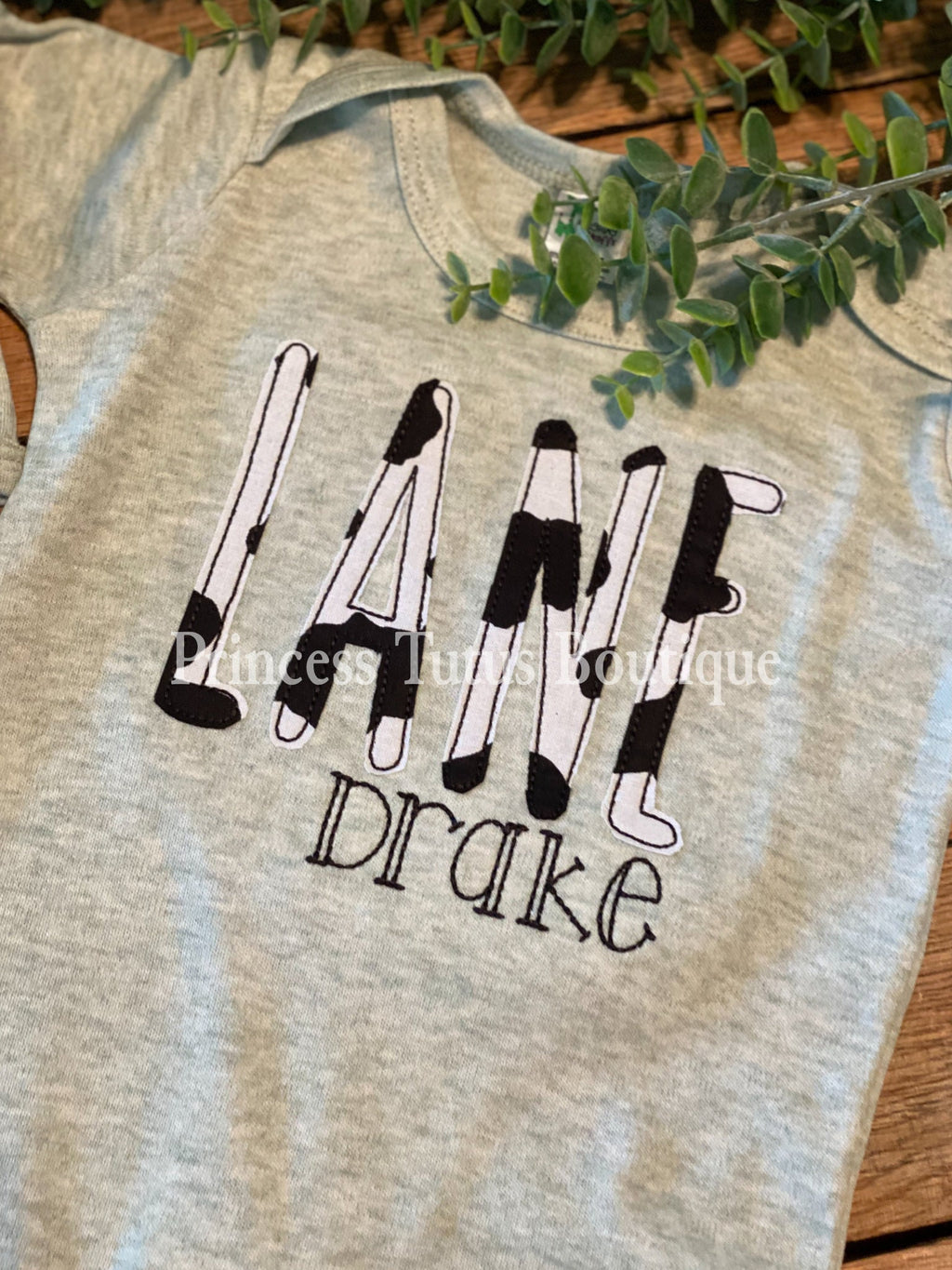 Personalized Baby Romper with Hat | Custom Name Appliqué Initial Outfit | Newborn Gift