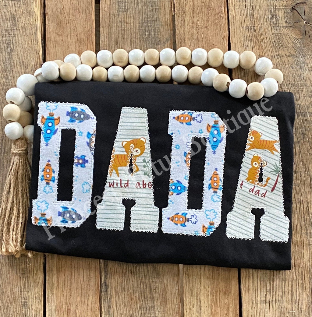 Custom DADA Keepsake T-Shirt – Baby Clothes Appliqué, Personalized Dad Gift