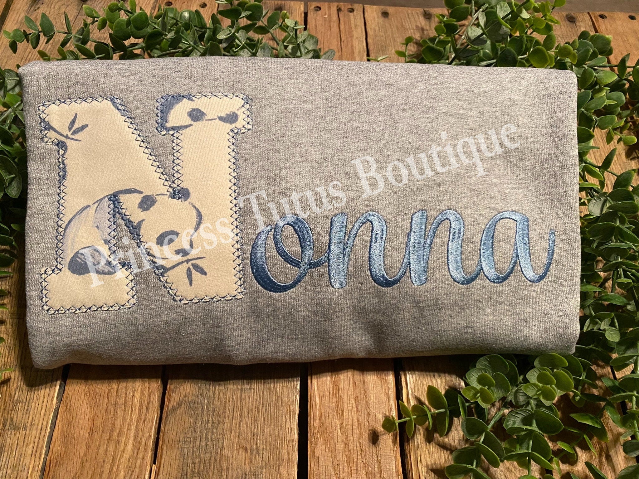 Personalized Keepsake Applique Sweatshirt, NONNA, Custom Fabric