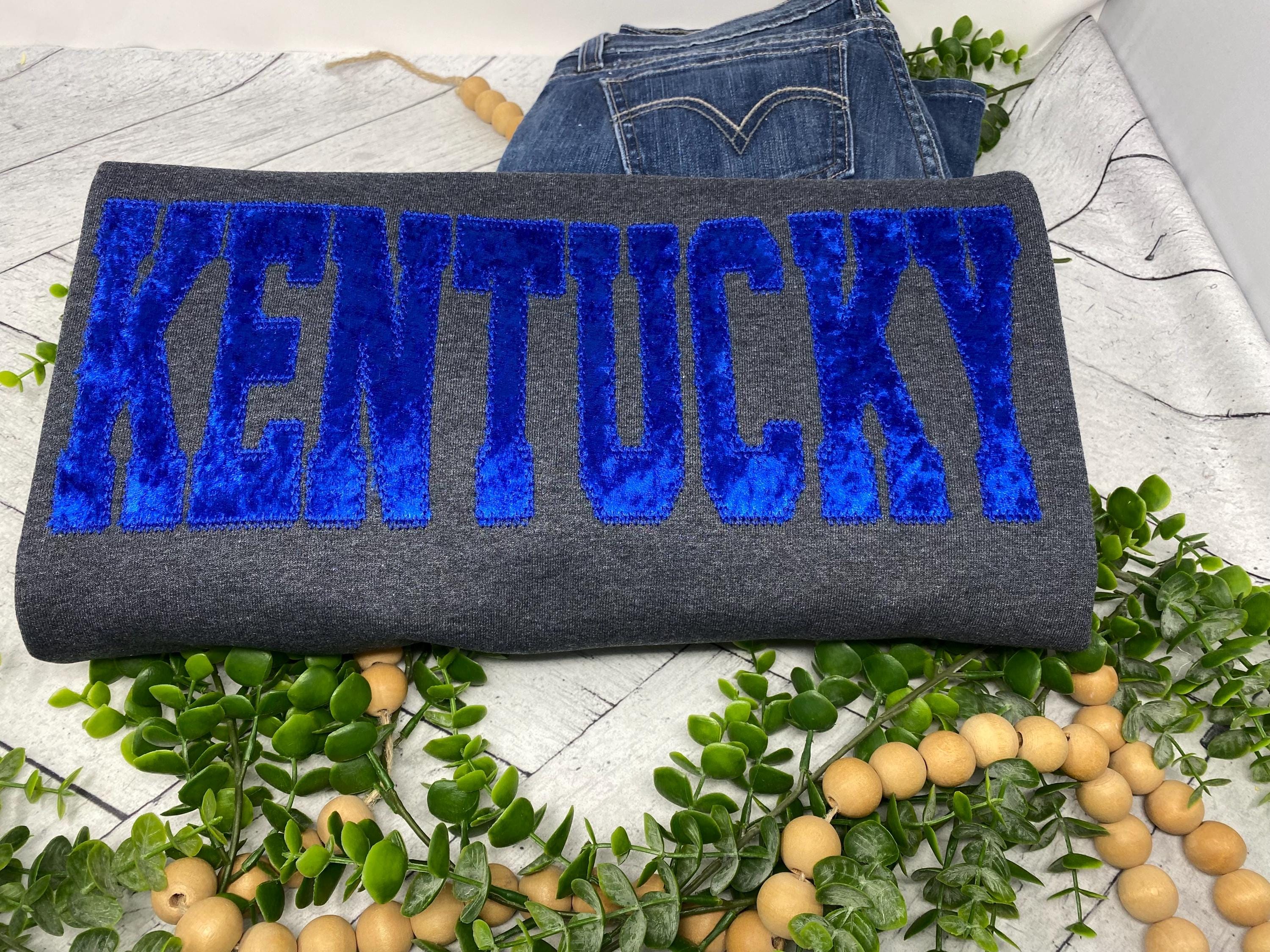 Kentucky Velvet Appliqué Sweatshirt | Embroidered Crewneck | Wildcats Game Day Shirt