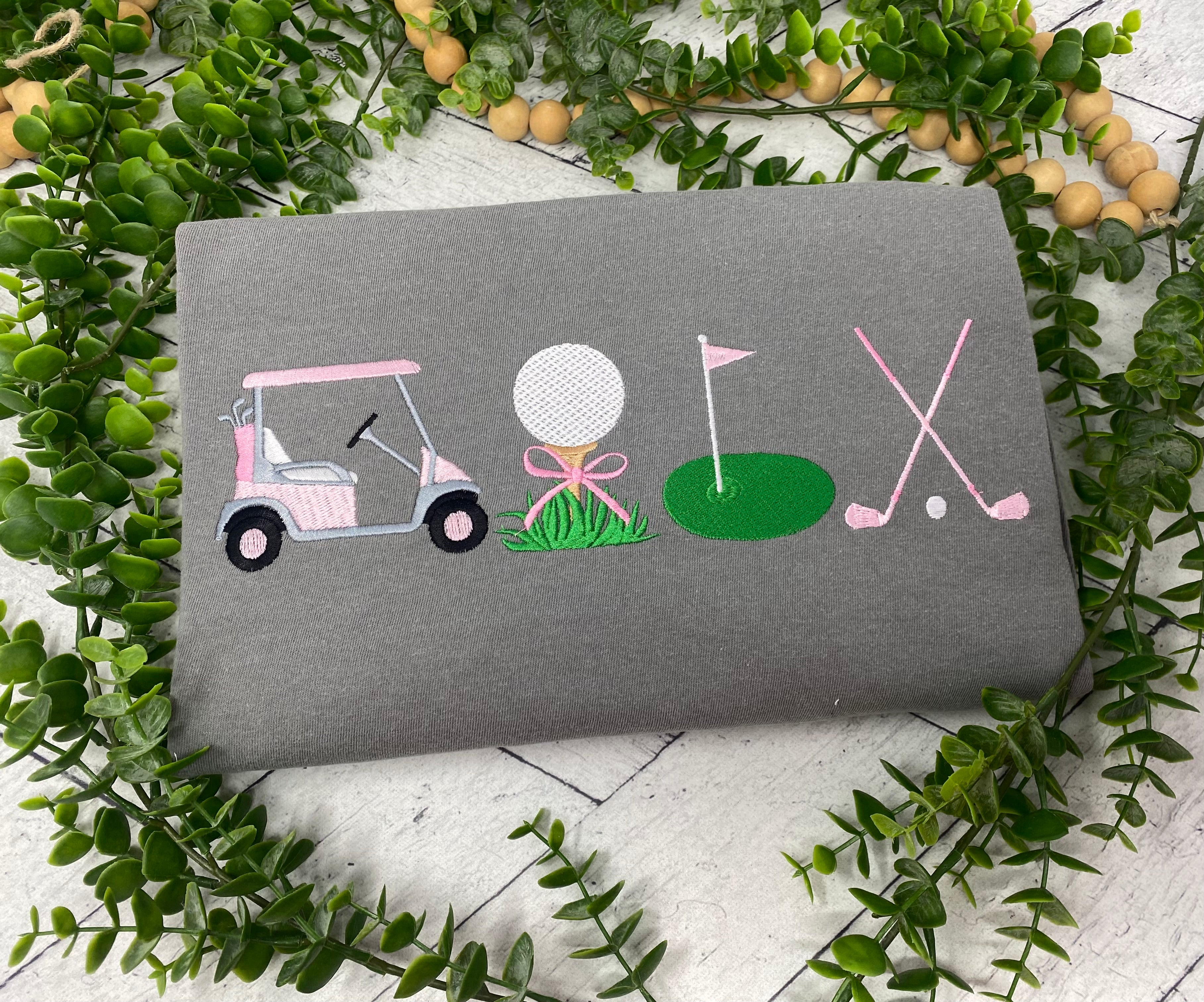 Personalized Golf Shirt Embroidered, Golf Mom Shirt, Golf Lover Gift, Women’s Golf Tee, Cute Golf Outfit, Country Club Shirt, Golf Cart Shirt