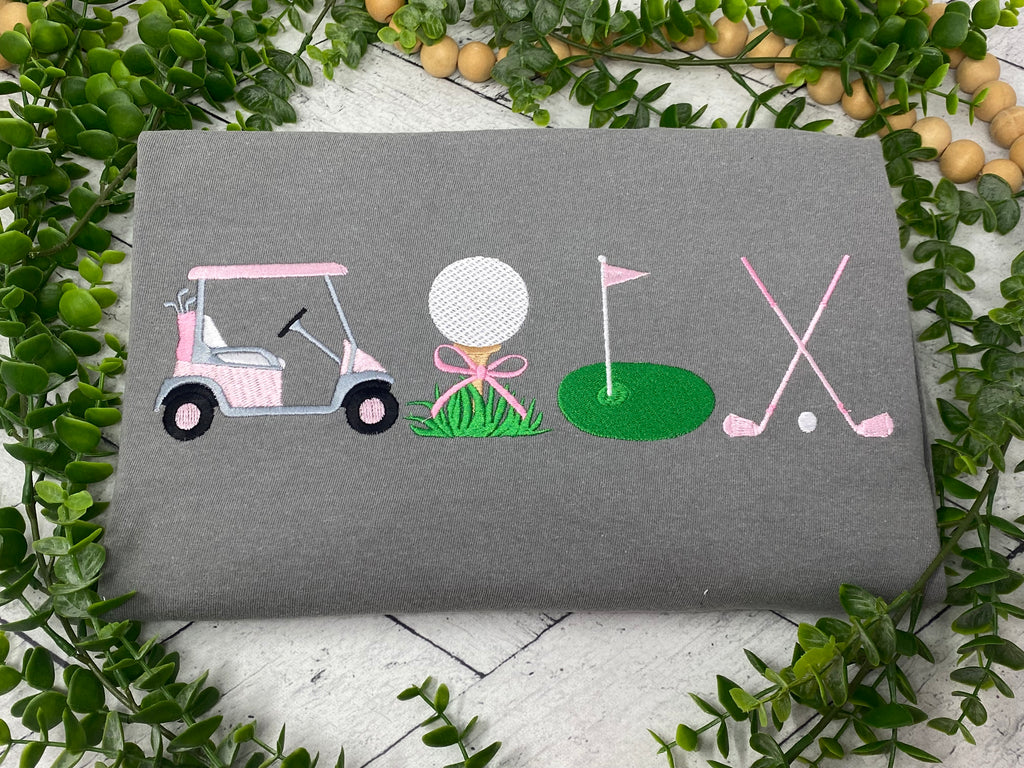 Personalized Golf Shirt Embroidered, Golf Mom Shirt, Golf Lover Gift, Women’s Golf Tee, Cute Golf Outfit, Country Club Shirt, Golf Cart Shirt