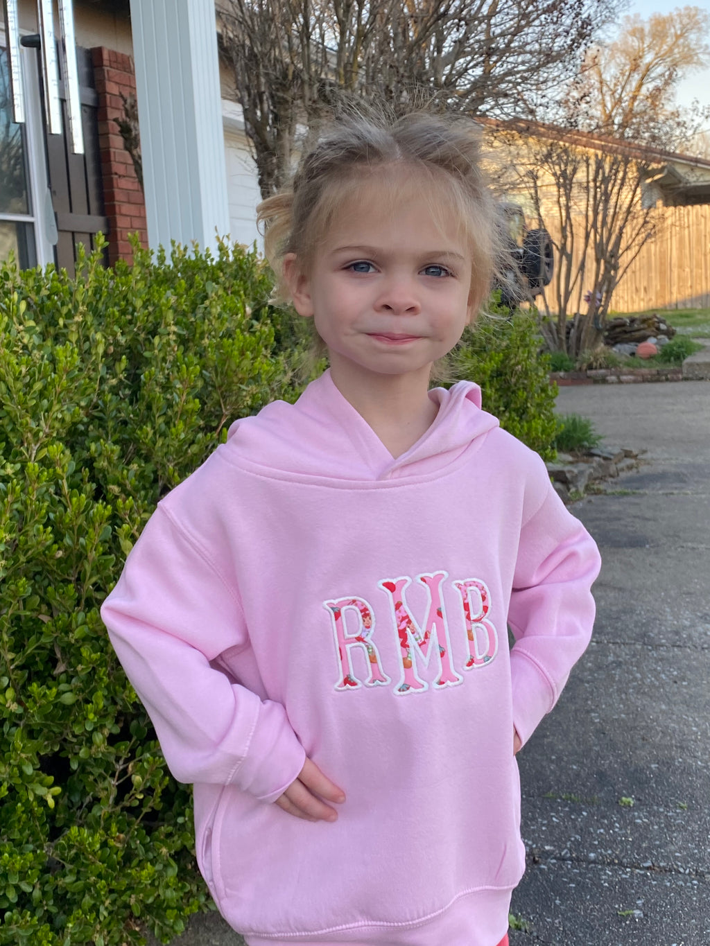 Strawberry Shortcake Monogram Hoodie | Girls Personalized Applique Sweatshirt | Custom Initials Kids Hoodie | Pink Boutique Embroidered Hoodie