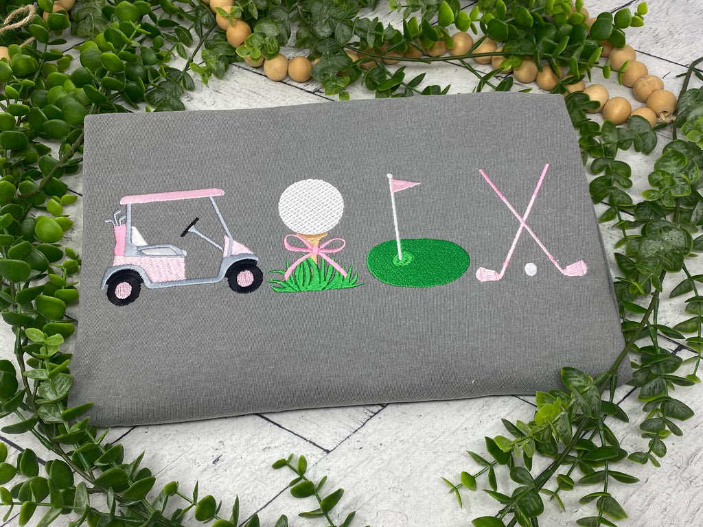Personalized Golf Shirt Embroidered, Golf Mom Shirt, Golf Lover Gift, Women’s Golf Tee, Cute Golf Outfit, Country Club Shirt, Golf Cart Shirt