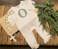 Personalized Baby Girl Romper with Name | Appliqué Initial Ruffle Outfit | Custom Long Sleeve Baby Gift