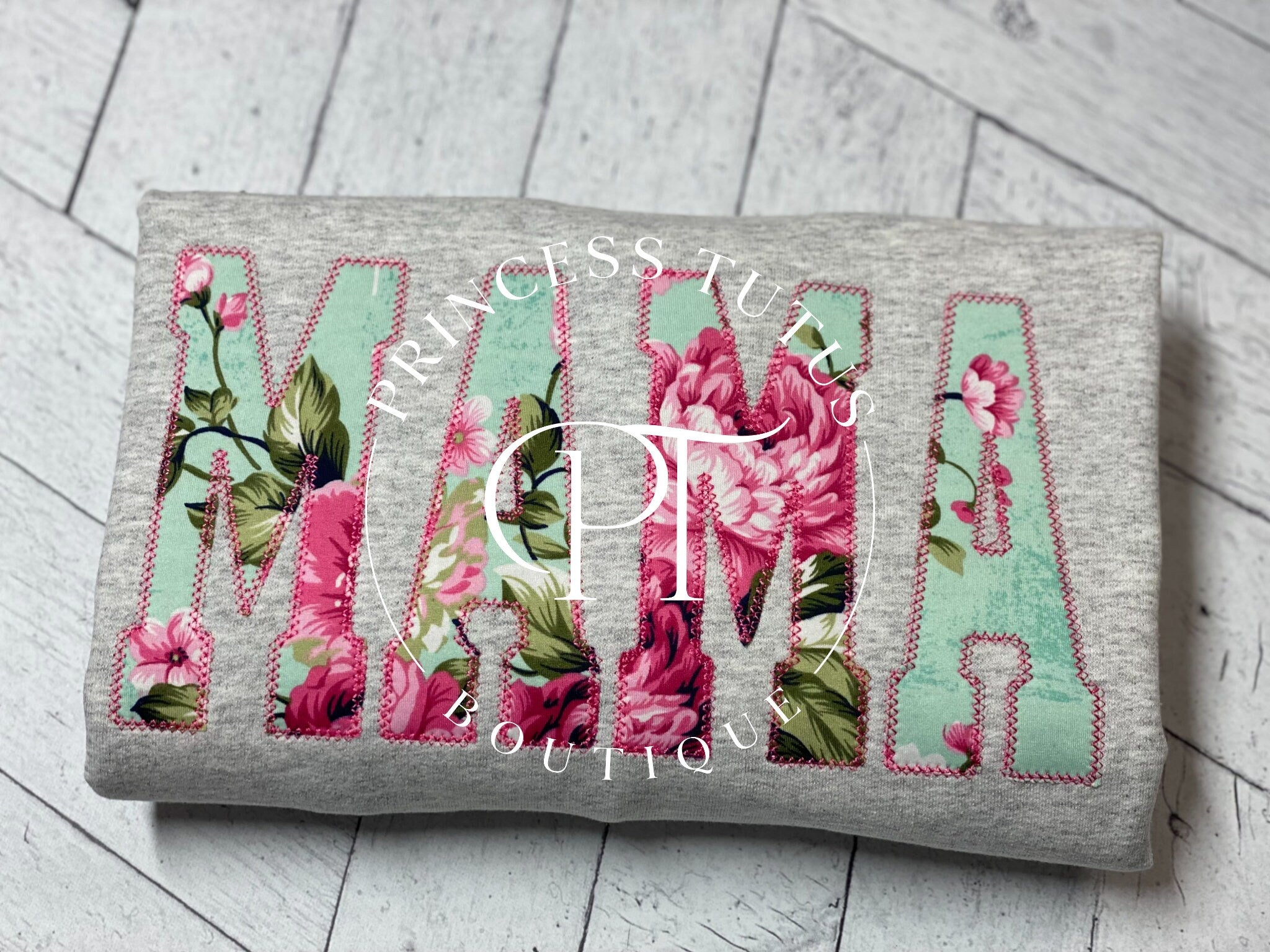Personalized MAMA Keepsake Sweatshirt | Custom Appliqué Crewneck from Baby Clothes | Memory Gift for Mom