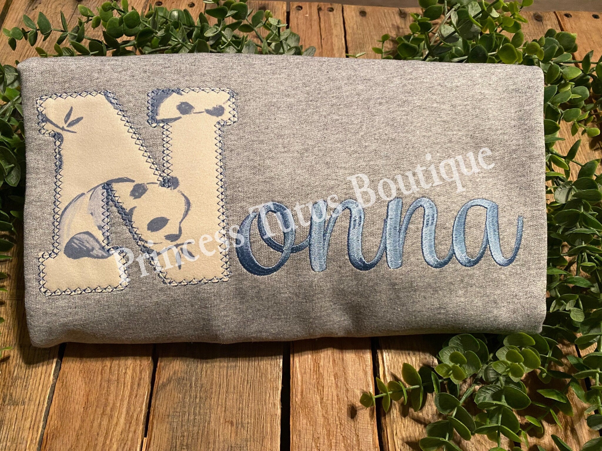 Personalized Keepsake Applique Sweatshirt, NONNA, Custom Fabric