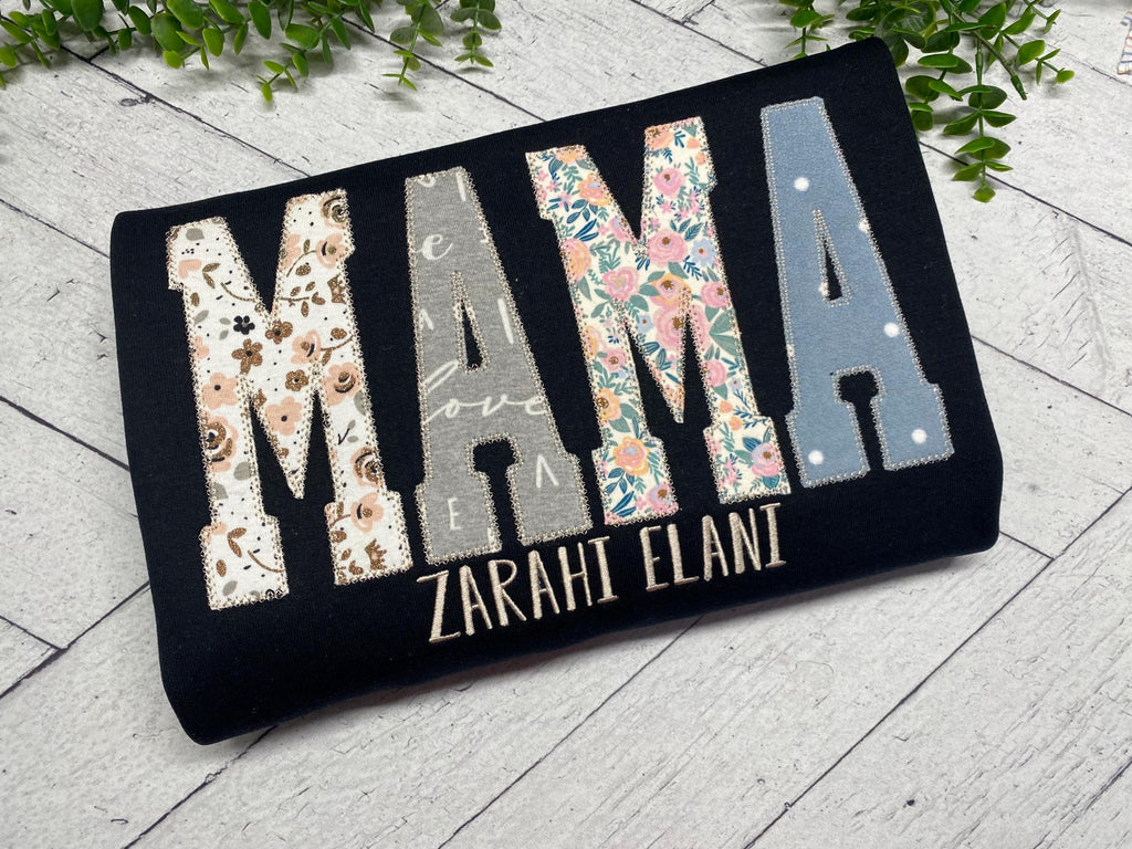 Personalized MAMA Keepsake Sweatshirt with Names | Custom Appliqué Crewneck from Loved One’s Clothing