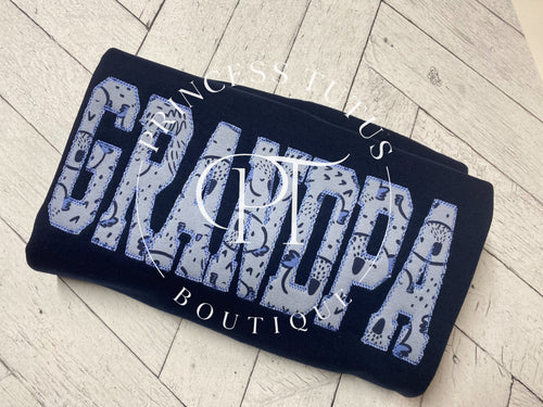 GRANDPA Applique Crewneck Sweatshirt, Personalized Keepsake Gift