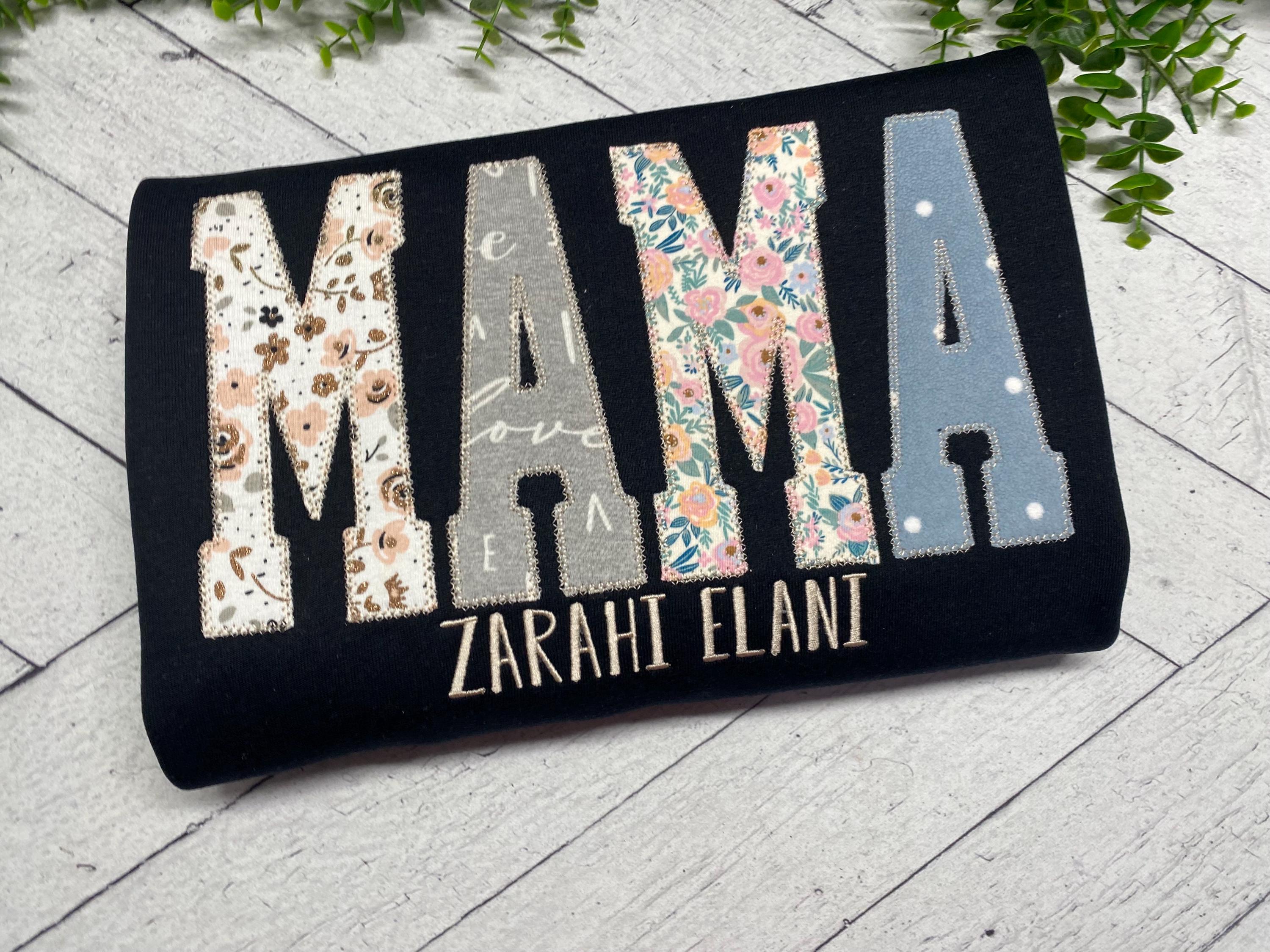 Personalized MAMA Keepsake Sweatshirt with Names | Custom Appliqué Crewneck from Loved One’s Clothing