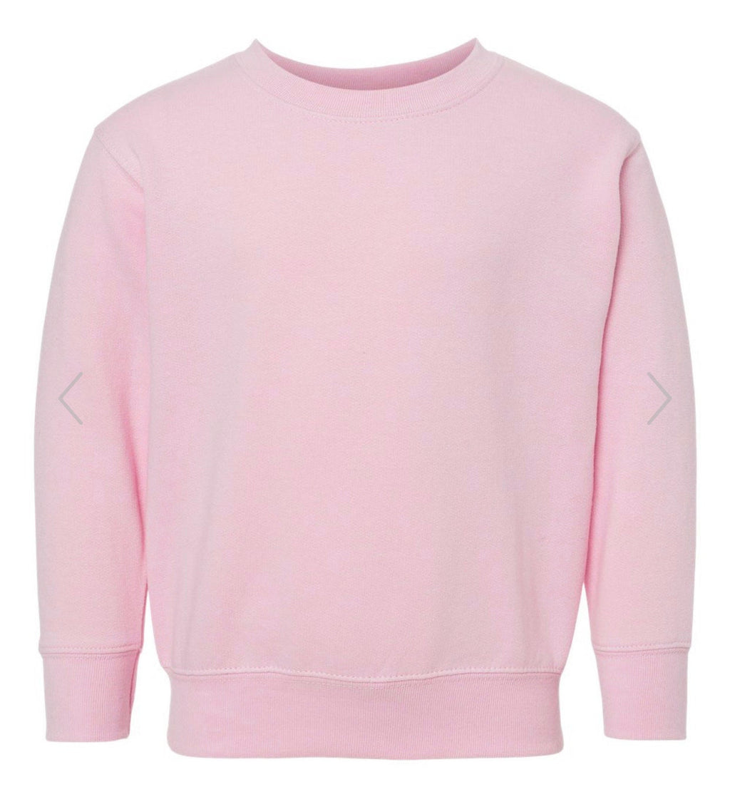 Personalized Girls Monogram Sweatshirt – Pink Appliqué Initials Crewneck – Custom Baby & Toddler Name Sweatshirt – Boutique Style