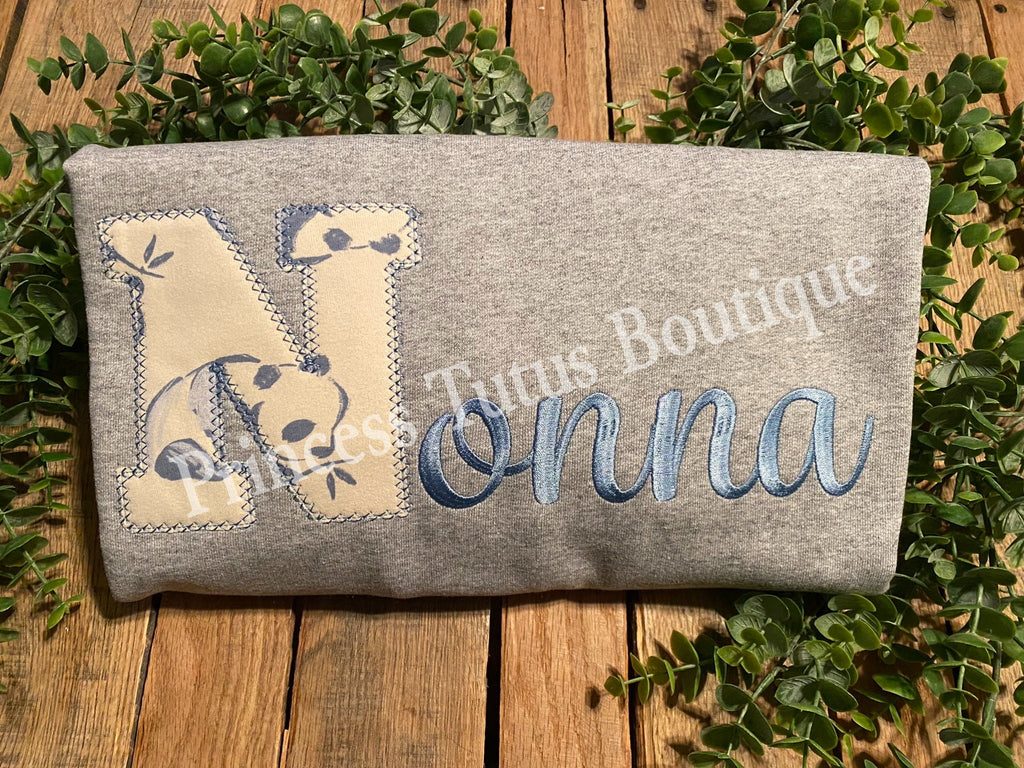 Personalized Keepsake Applique Sweatshirt, NONNA, Custom Fabric