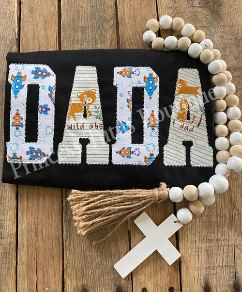 Custom DADA Keepsake T-Shirt – Baby Clothes Appliqué, Personalized Dad Gift