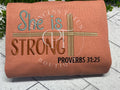 She is strong embroidered comfort color crewneck sweatshirt