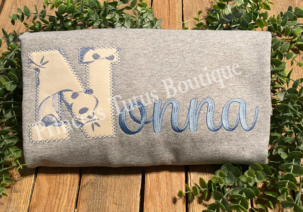 Personalized Keepsake Applique Sweatshirt, NONNA, Custom Fabric